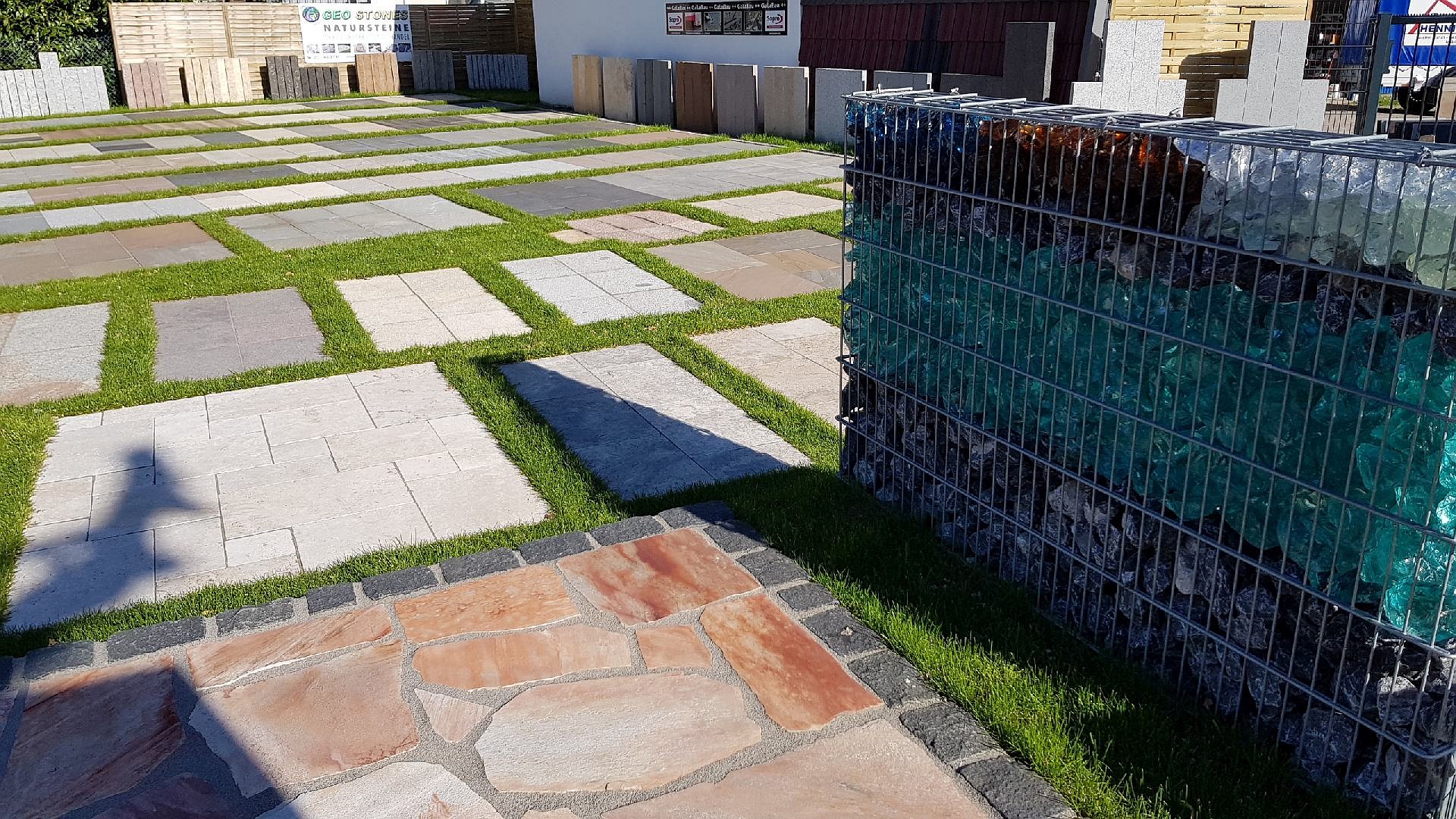 Polygonalplatten - Ausstellung - Lager - Geostones - Polygonalplatten Sahara