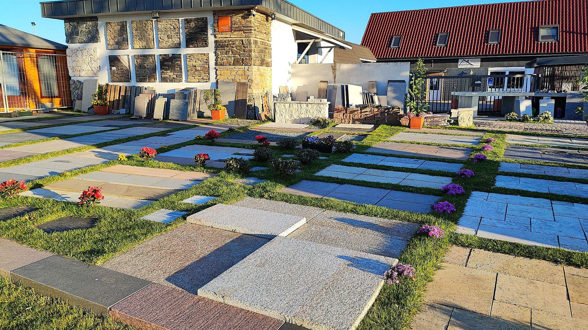 Polygonalplatten - Ausstellung - Lager - Geostones - Polygonalplatten Karistou Grün Braun