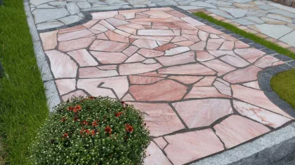 Polygonalplatten Flamingo - Lava Rosa - Quarzit aus Brasilien