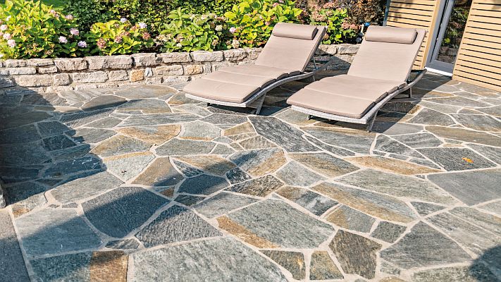 Polygonalplatten Terrassenplatten Wandverkleidung Natursteine Gneis Gold 2-3cm 