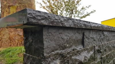 Mauersteine Basalt - Endstücke 40 cm