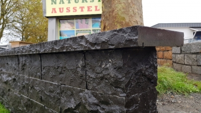 Mauersteine Basalt - Endstücke 20 cm