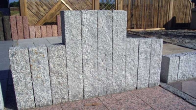 Palisaden Granit Grau 35x12x12 cm
