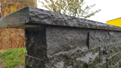 Mauerabdeckungen Basalt 1 x Kopf bo. - 100 x 30 x 4 cm